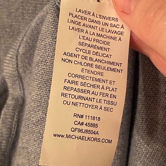 Michael Kors Gray Knit Cotton Nylon Blend Light Weight Sweater Womens size S. - Picture 7 of 8